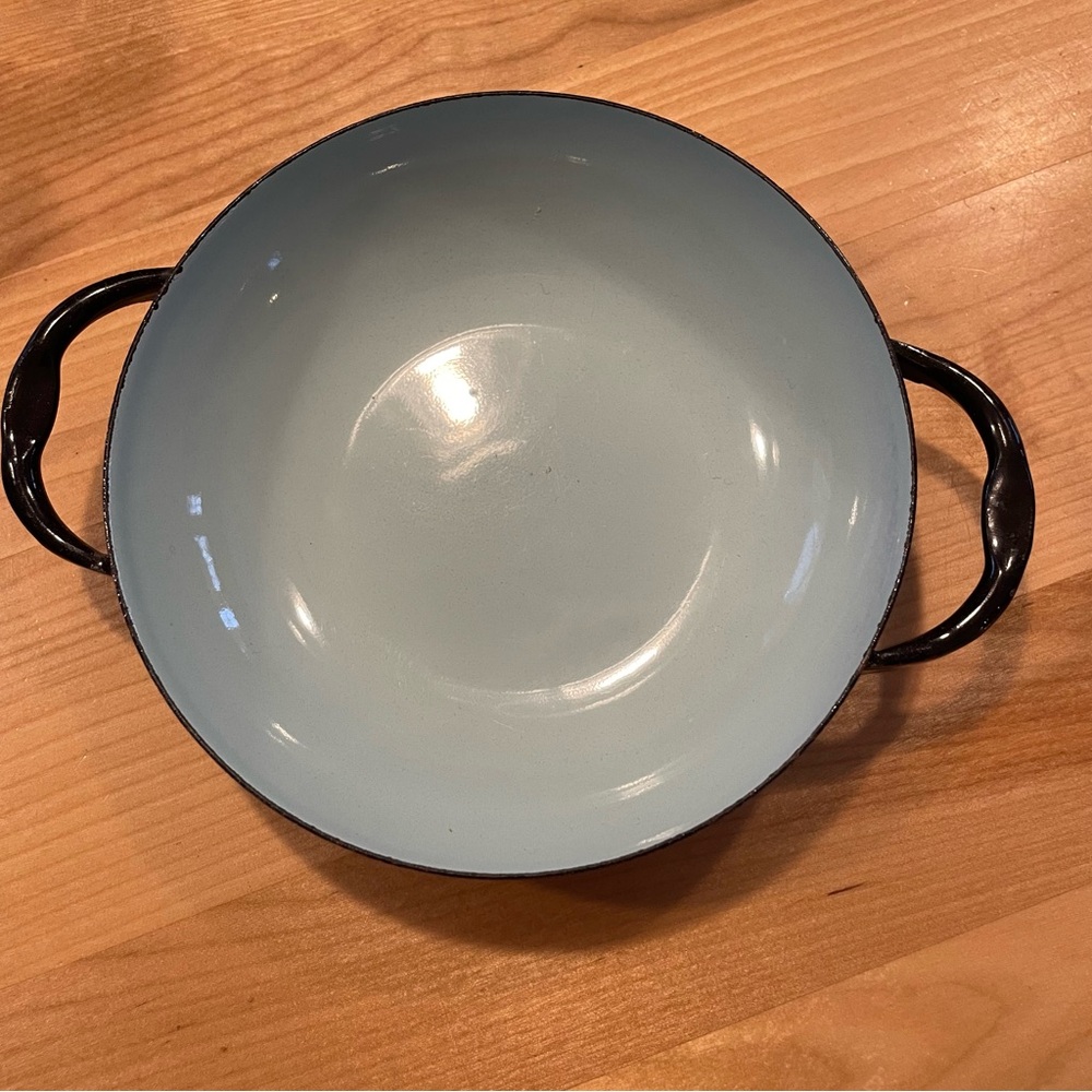 Herbert Krenchel Kernit bowl 6 inches in diameter  blue enamel, black exterior
